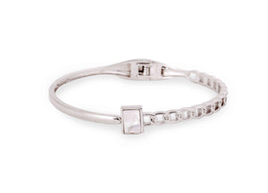 Silver Silhouette Chain Accent Bangle