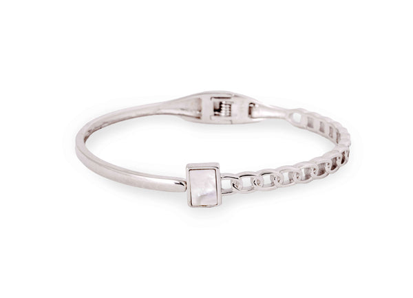 Silver Silhouette Chain Accent Bangle