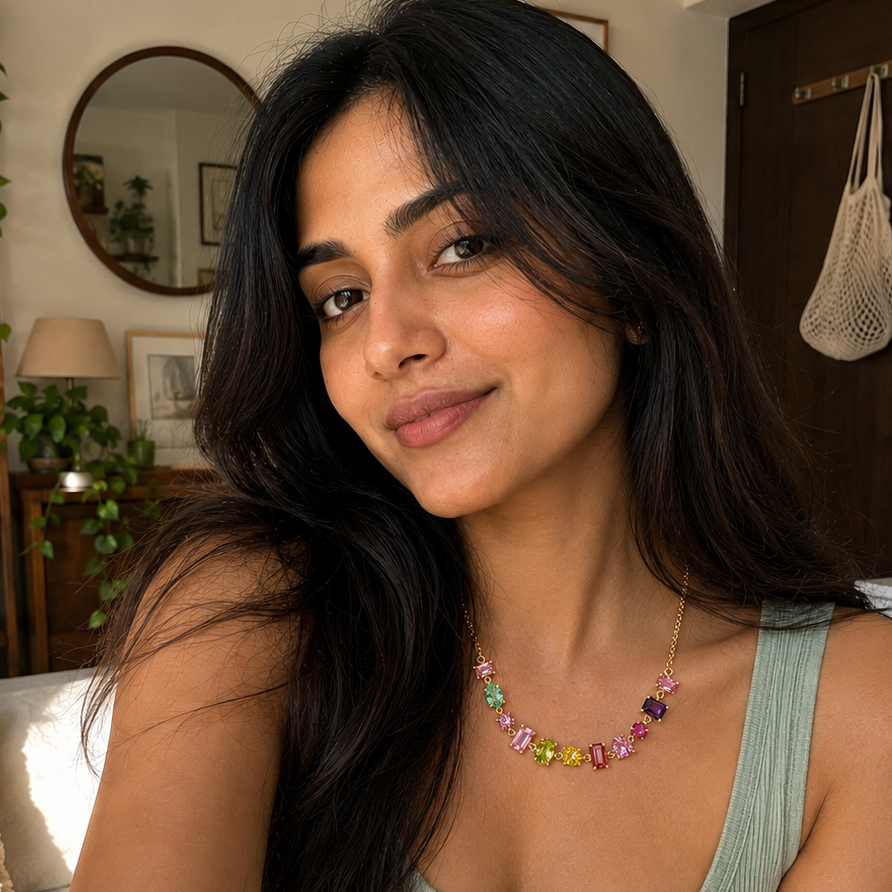 Multi-colored Crystal Necklace