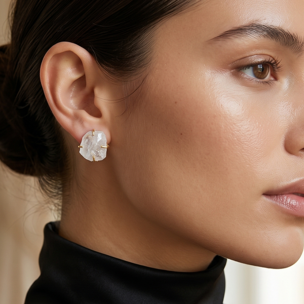 Raw stone studs