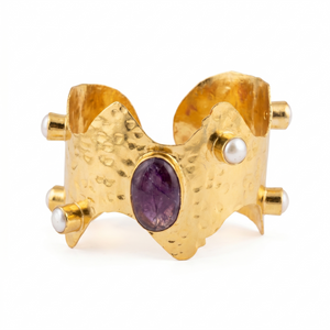 Amethyst Crown Cuff