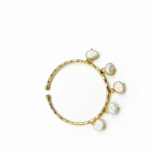 Elegant Pearl Charm Cuff