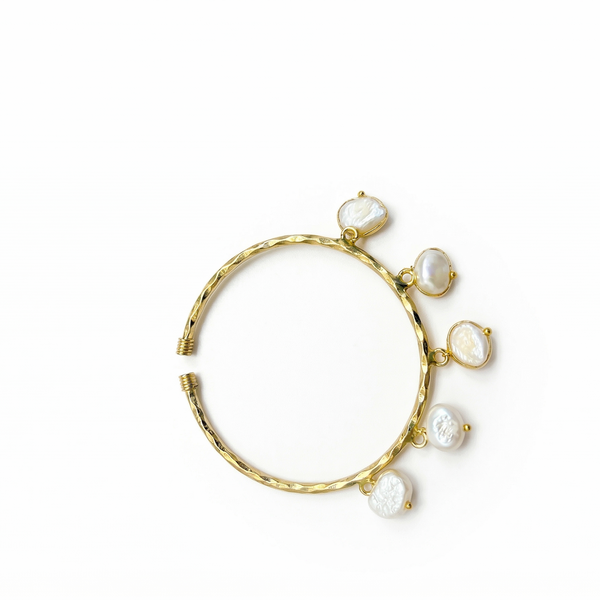 Elegant Pearl Charm Cuff