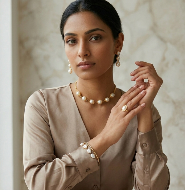The Ultimate Pearl Suite (Necklace + Earring + Bracelet + Ring)