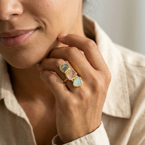 Statement Three Stone Ring