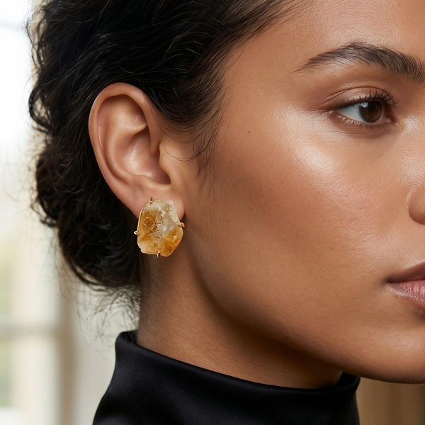Raw stone studs