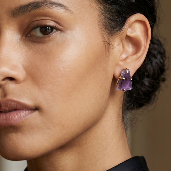 Raw stone studs
