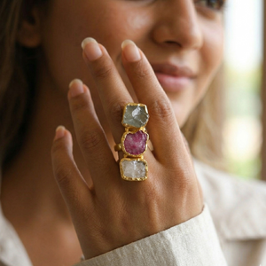 Statement Three Stone Ring