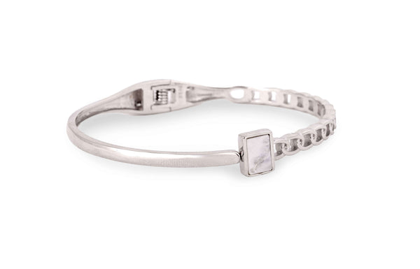 Silver Silhouette Chain Accent Bangle