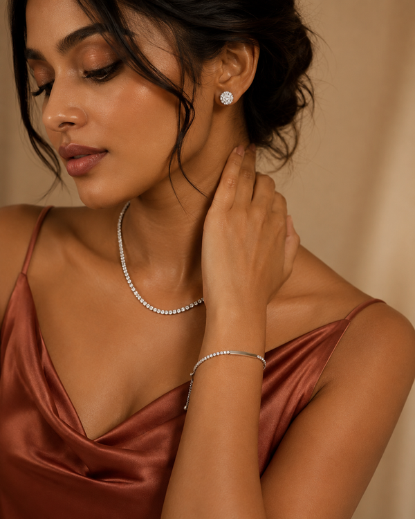 The Silver Renaissance Pair (Necklace + Earrings + Bracelet)