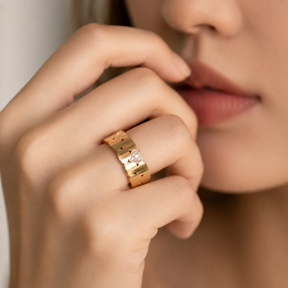 Lustrous Gem Band Ring