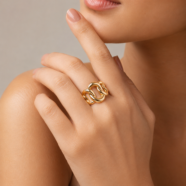 Golden Knot Ring